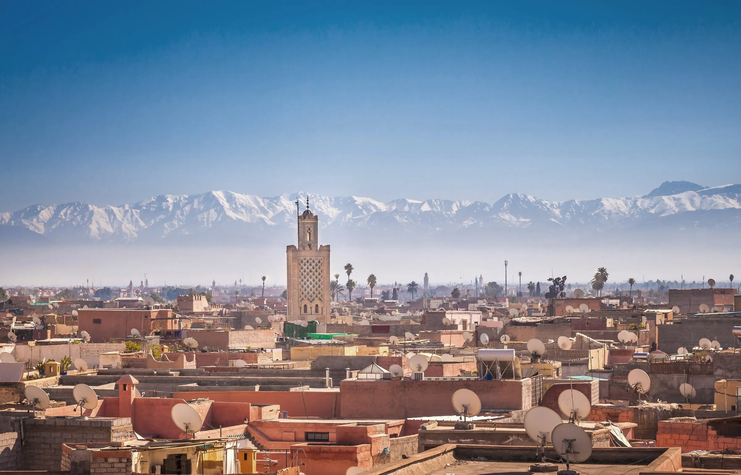 Marrakech medina and the Atlas mountains